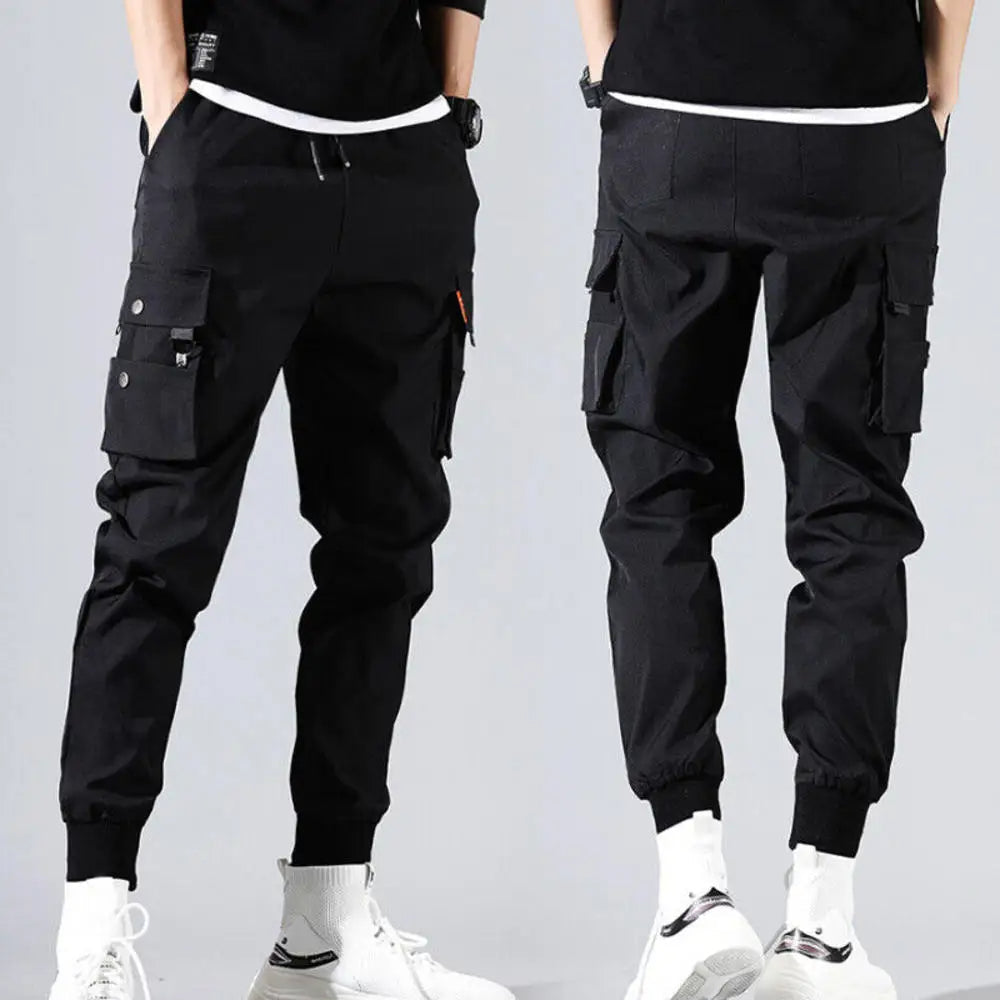 Comfortable stealth black men's Velocity Cargo Jogger. Elastic cuffs & utility pockets for modern style.
