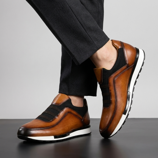 Men's velour leather brogue dress shoes, perfect for formal events or stylish casual wear.