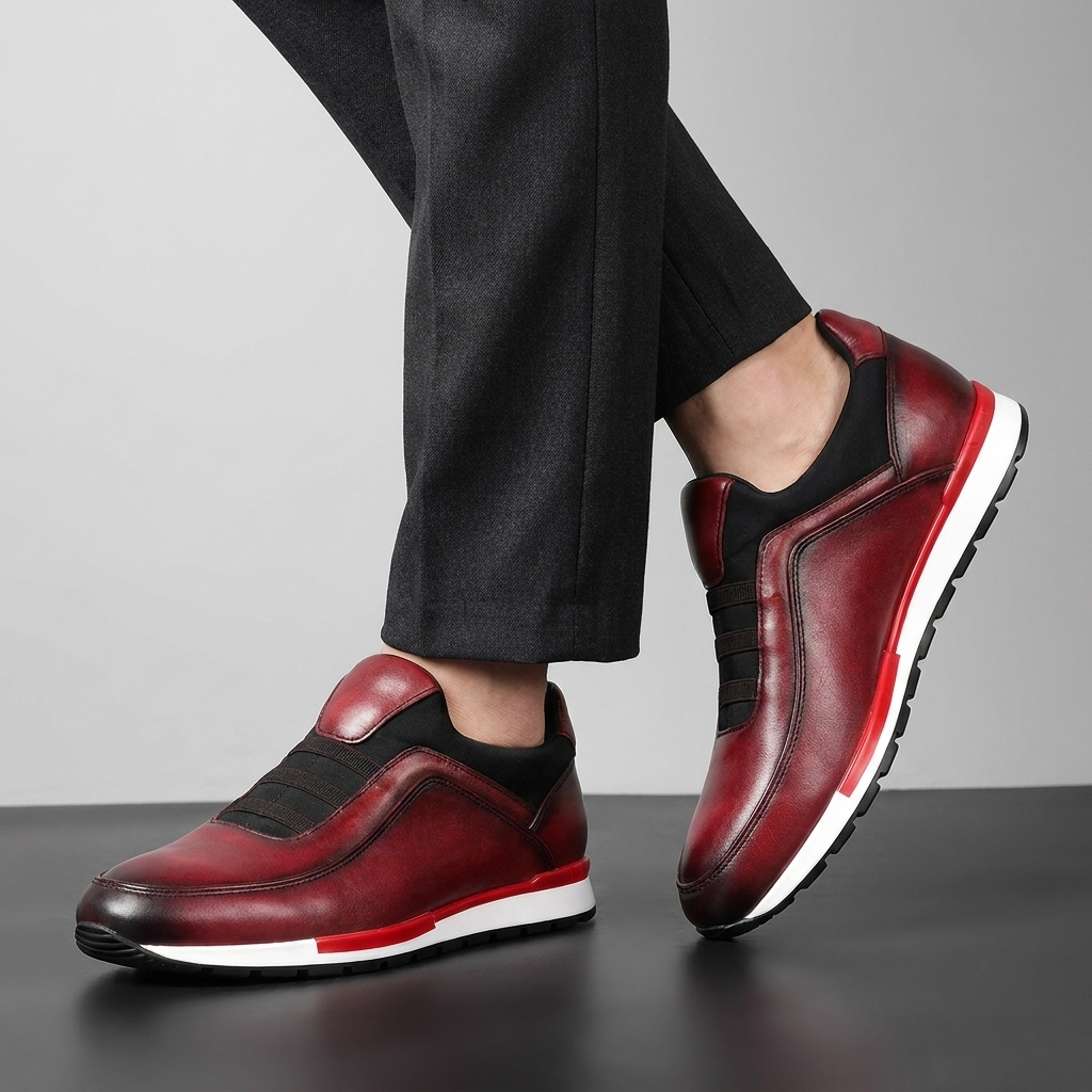 Stylish men's velour leather brogue shoes, ideal for dressy occasions or smart-casual everyday wear.