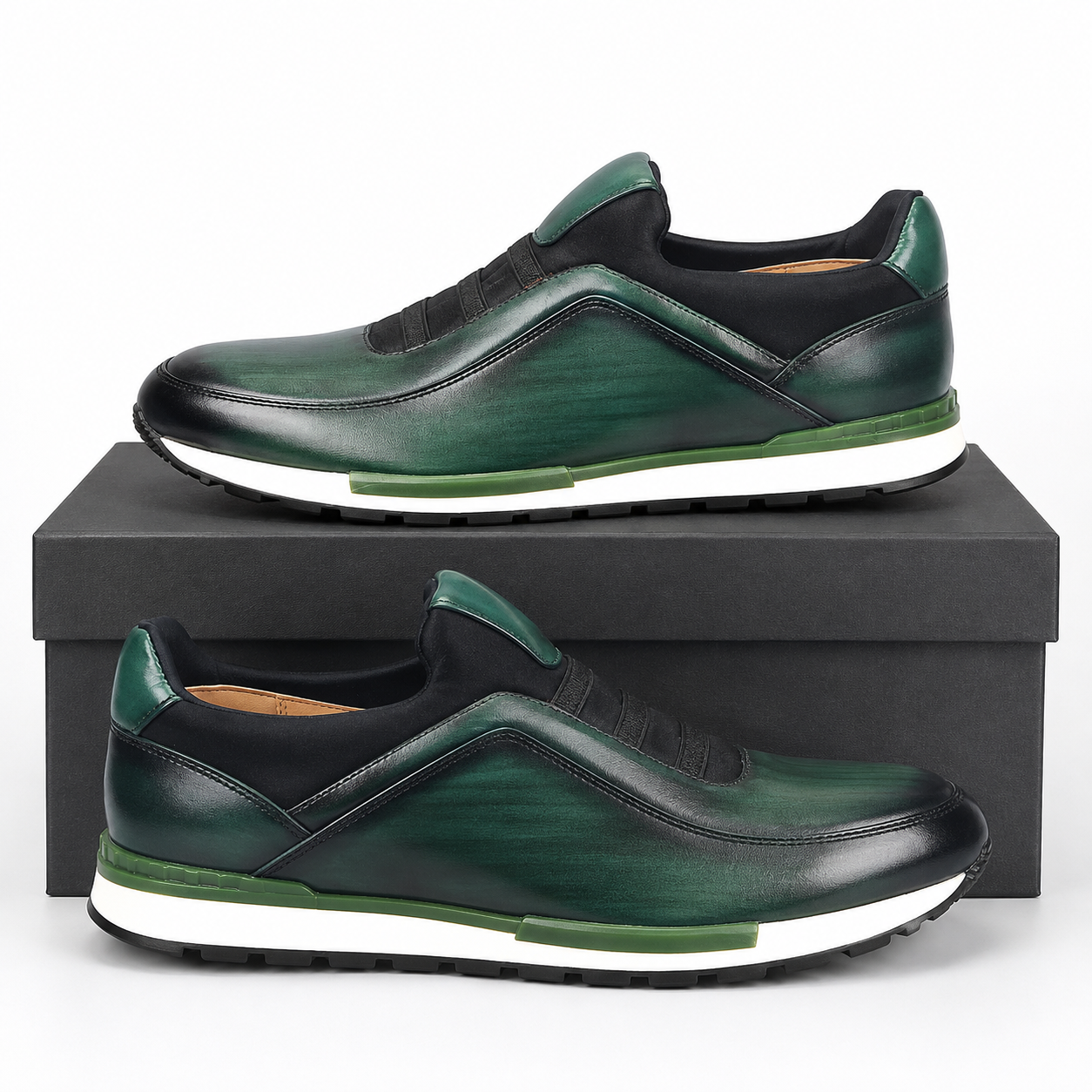 High-quality velour leather men's brogue dress shoes, offering formal elegance and comfortable casual appeal.