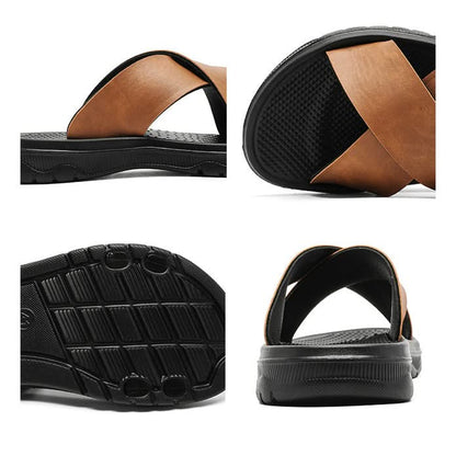 Men's Venturo comfort cross-strap sandals with padded insole & durable non-slip sole for versatile summer style.