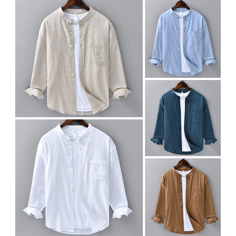 Comfortable Men's Verona long-sleeve casual button-down shirt, ideal for warm weather fashion.