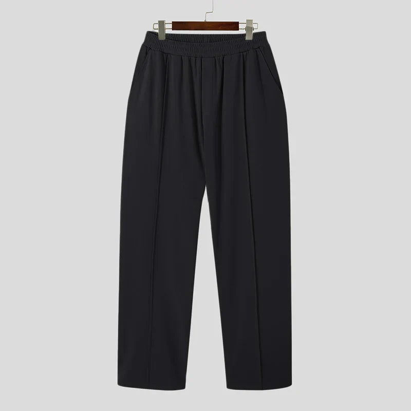 Elegant Men's Black Verona Classic Pleated Trousers. Dress pants for a sophisticated tailored men's look.
