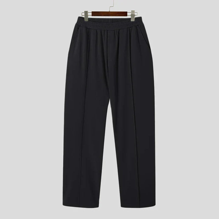 Elegant Men's Black Verona Classic Pleated Trousers. Dress pants for a sophisticated tailored men's look.