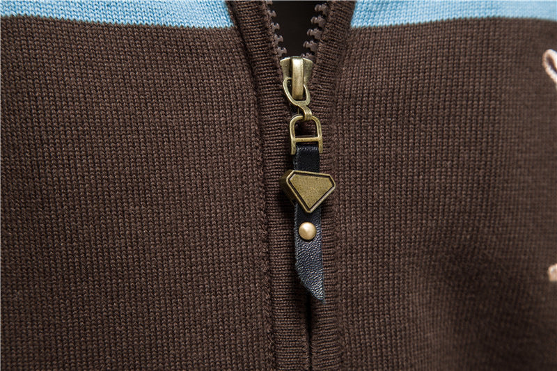 Stylish men's full-zip colorblock sweater. Verona cardigan for effortless casual layering.