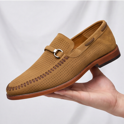 Dark brown Men's Verona Comfort Loafers. Dress shoes with the ease of casual slip-on footwear.