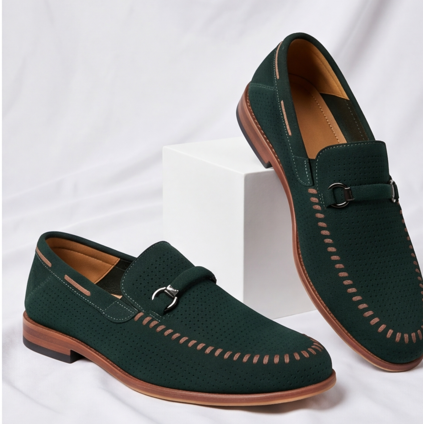 Classic black Men's Verona Comfort Loafers. Breathable footwear for dress or casual men's fashion.