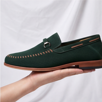 Brown leather Verona Comfort Loafers for men. Versatile walking shoes with all-day support.