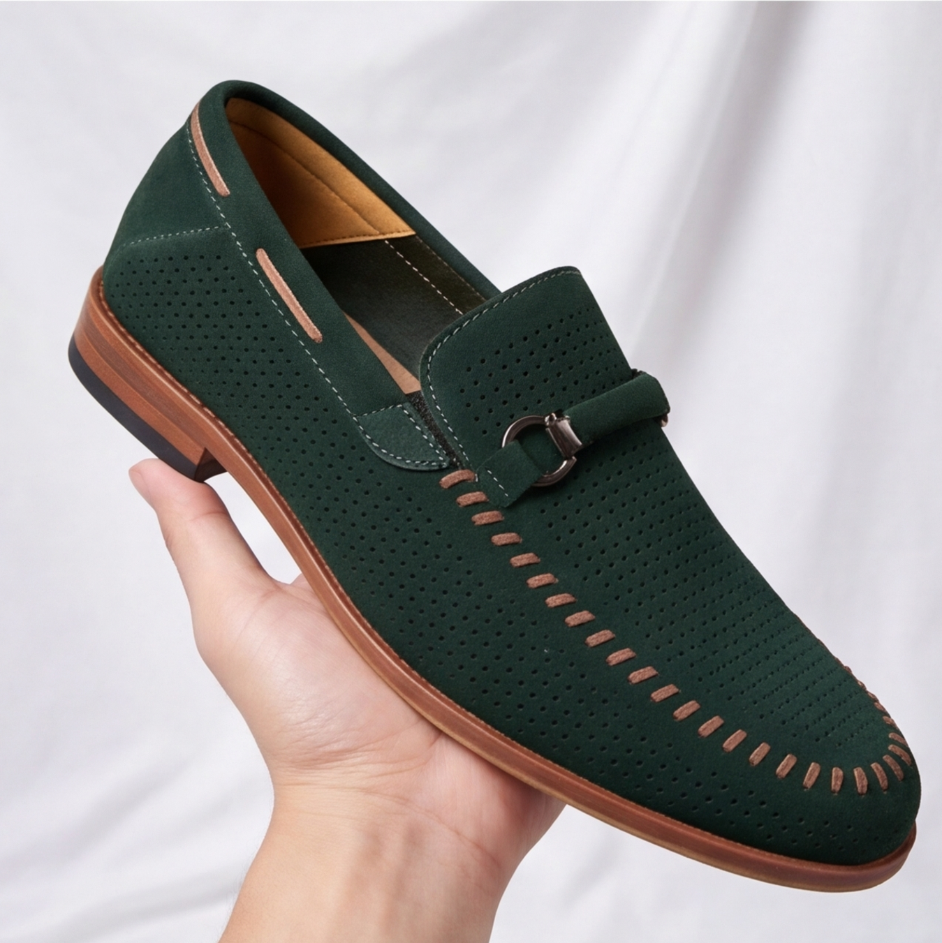 Side view of Men's Verona Comfort Loafers. Slip-on casual loafers for superior comfort & style.