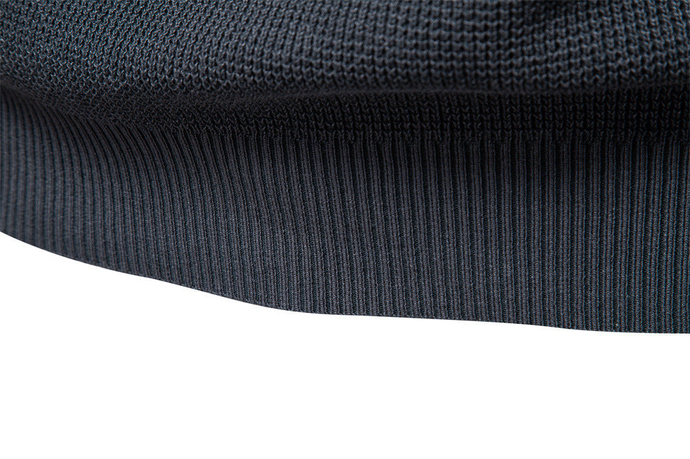 Clean-cut men's waffle knit sweater, crew neck, long sleeve, for a polished casual look.