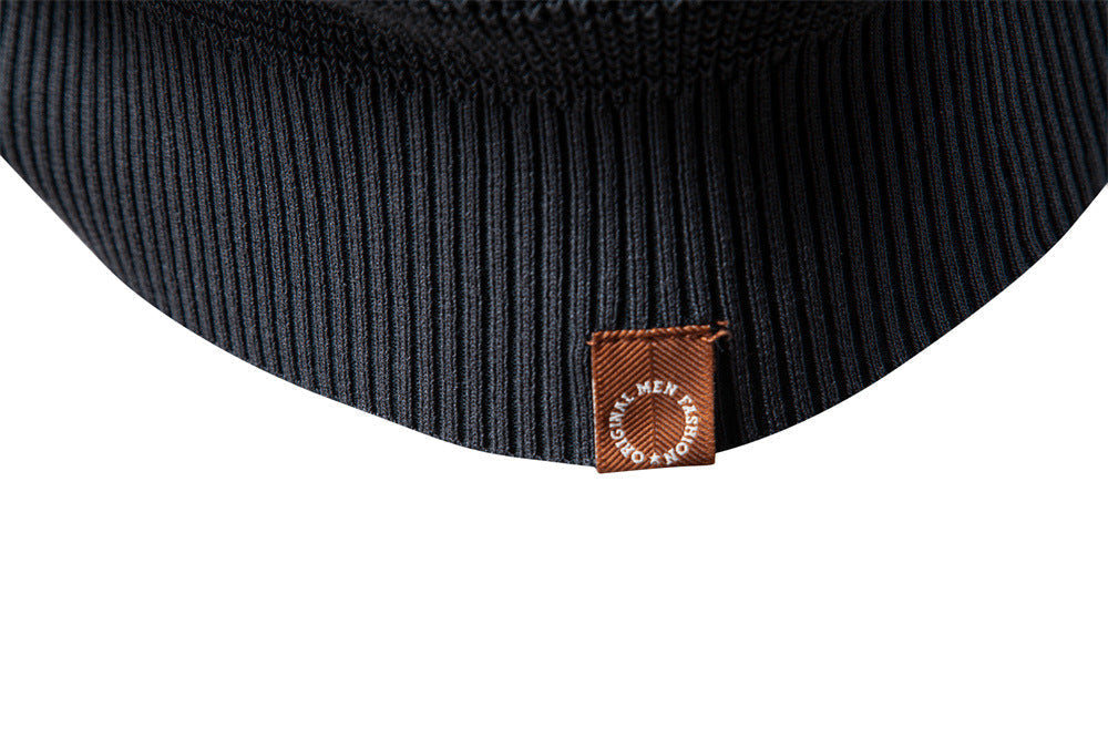 Timeless men's waffle knit crew neck pullover, combining comfort with enduring style.