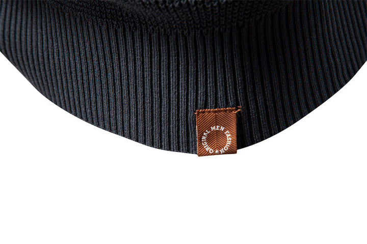Timeless men's waffle knit crew neck pullover, combining comfort with enduring style.