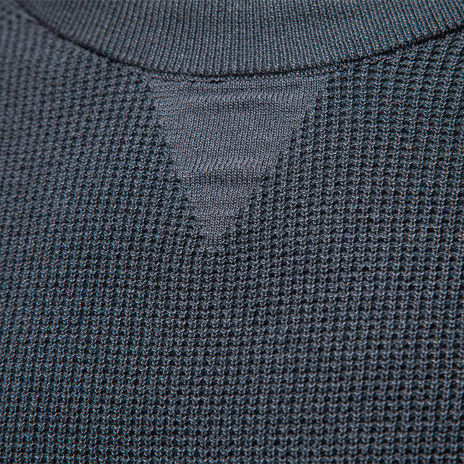 Men's waffle knit crew neck sweater, comfortable and casual long-sleeve pullover.