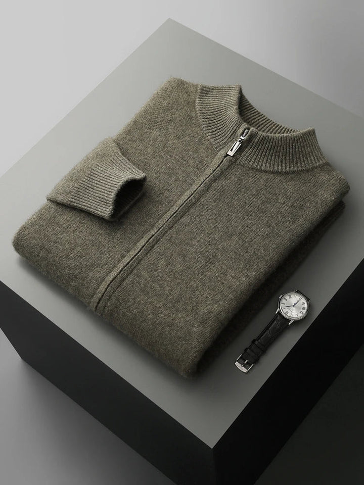 Durable men's Verona zip cardigan. Essential layering piece for classic men's fashion and everyday comfort.