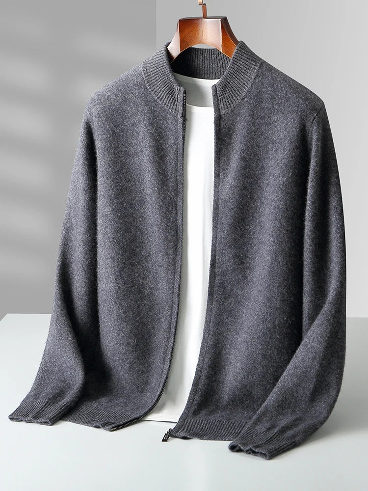 Stylish Verona men's zip cardigan for smart casual outfits. Ideal outerwear for cool days.