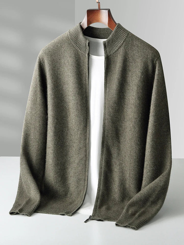 Effortless men's Verona zip cardigan, perfect for versatile layering and everyday casual style.