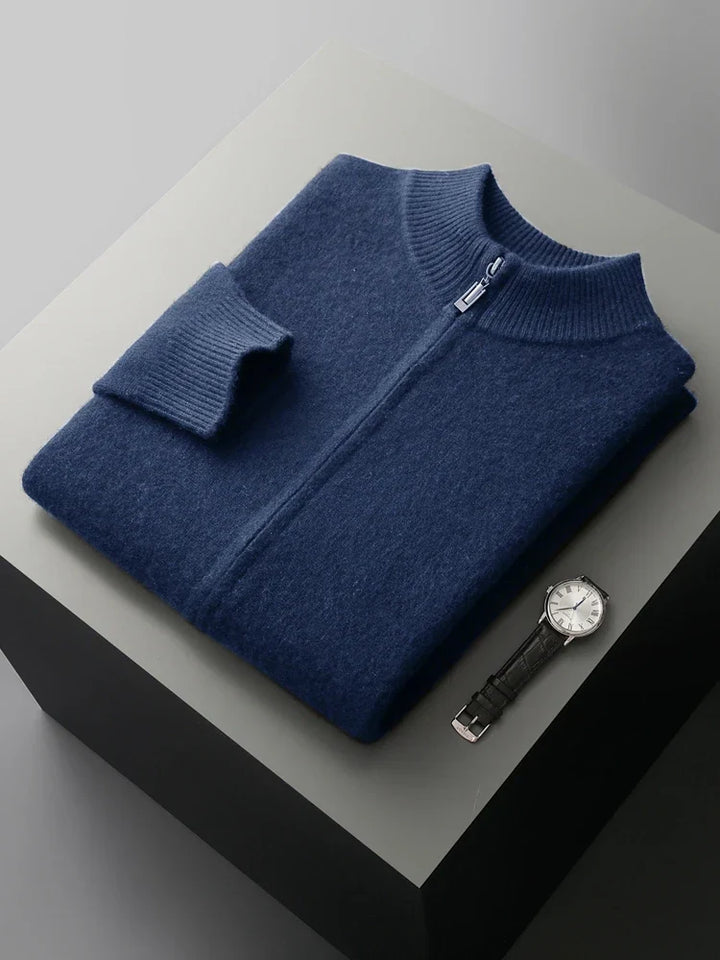 Men's Verona full zip cardigan, offering classic style and comfortable outerwear for any occasion.