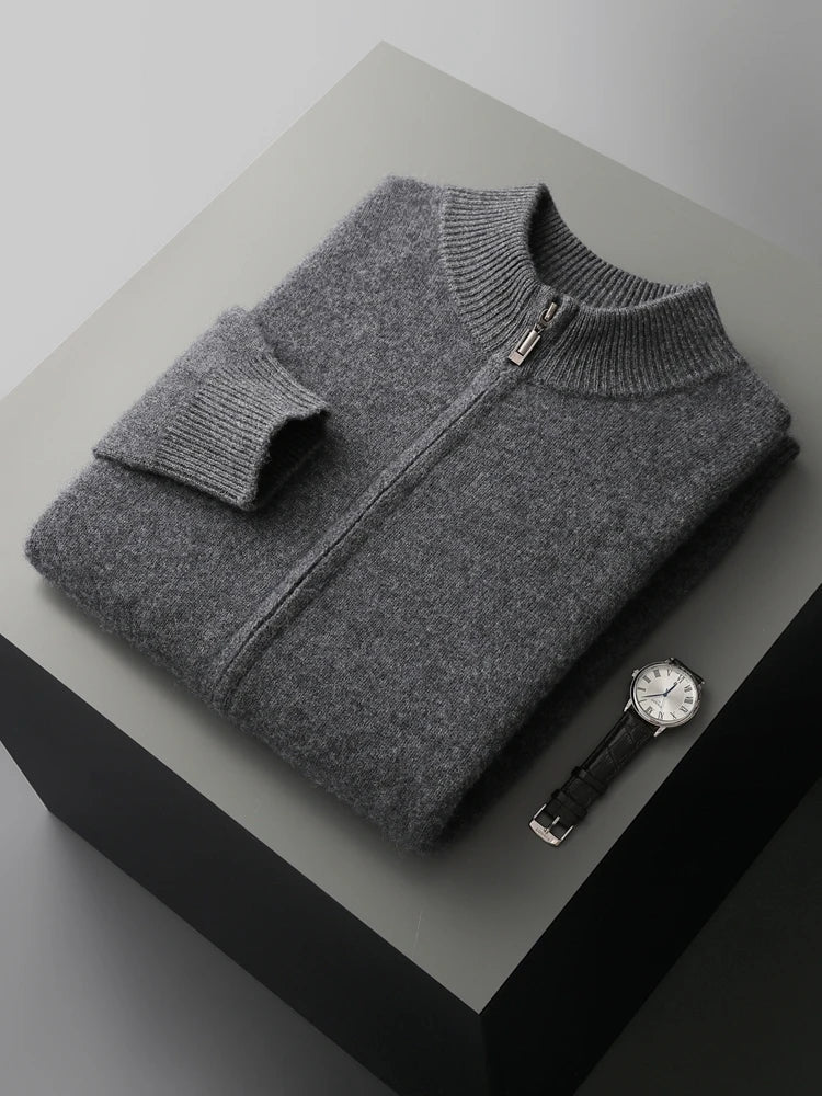 Classic men's Verona full zip cardigan, a timeless and comfortable addition to smart casual menswear.