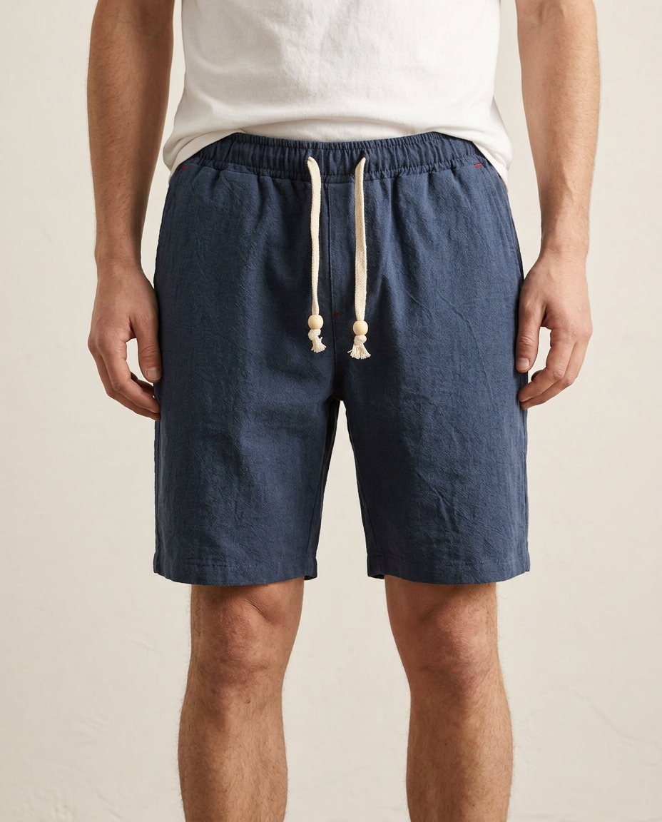 Comfortable men's athletic shorts with drawstring, ideal for workouts, running, or active leisure. Breathable fabric.