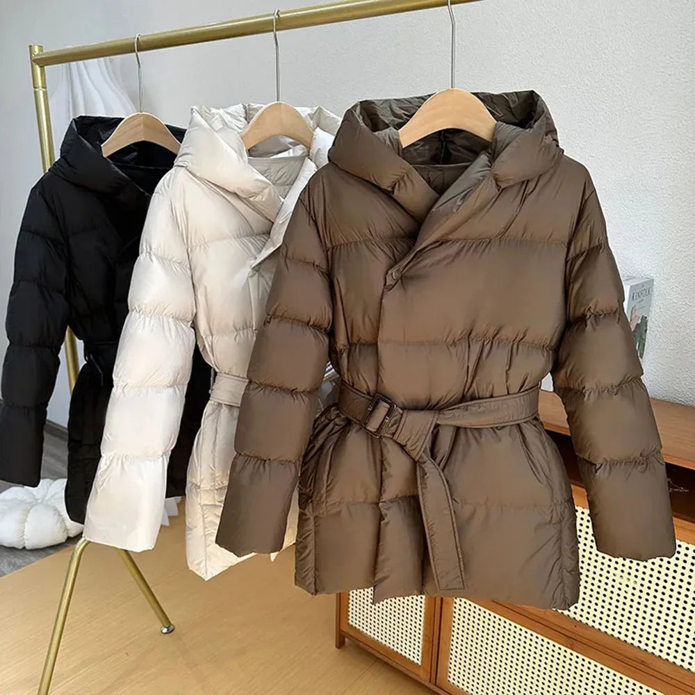White men's hooded jacket. Versatile casual outerwear for modern all-season wear.