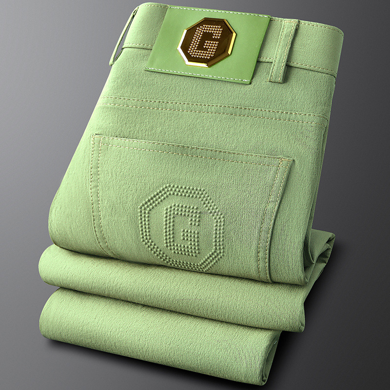 Men's versatile brushed cotton trousers, tailored fit for smart casual style.