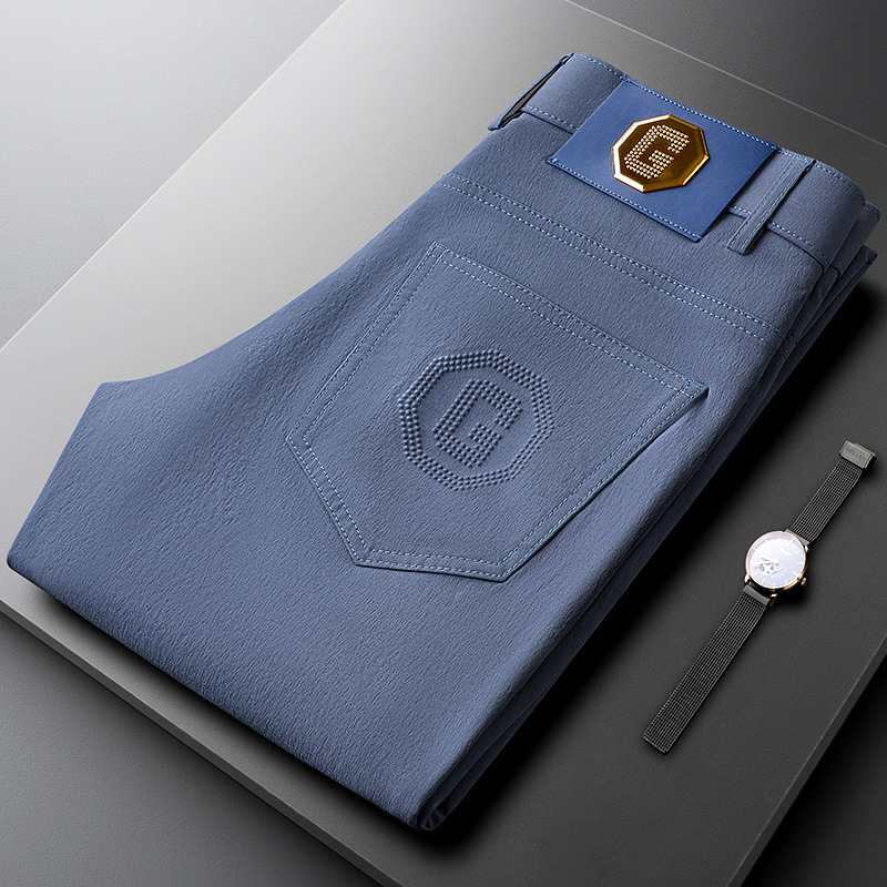 Tailored fit men's brushed cotton trousers, offering a smart and comfortable look for versatile styling.