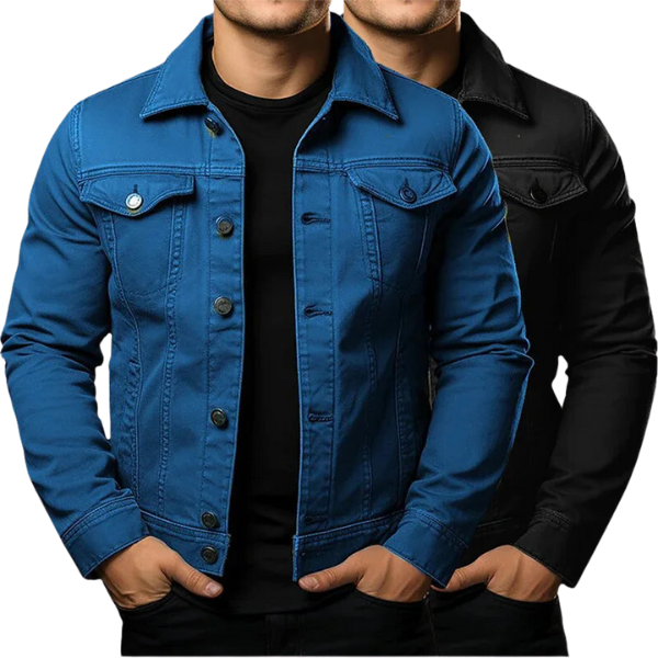 Men's versatile button-front casual jacket in a classic style, perfect for everyday wear and layering in spring or fall.