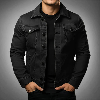 Comfortable men's casual jacket with a button-front closure, suitable for versatile everyday wear in fall or spring.