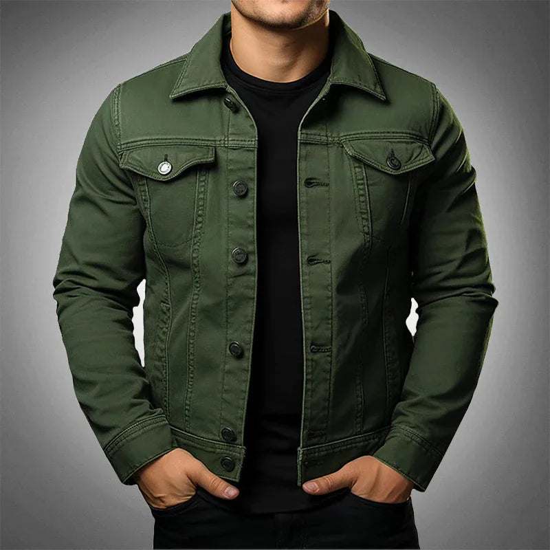 Classic men's button-front casual jacket, a versatile outerwear piece in multiple colors for timeless men's fashion.