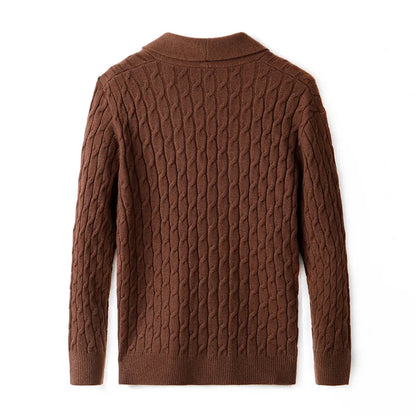 Versatile men's long sleeve button-up cardigan. Textured knit sweater for everyday fashion & comfort style.