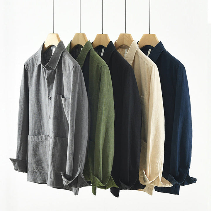 Men's layering button-up shacket, a versatile casual jacket for everyday comfortable style.