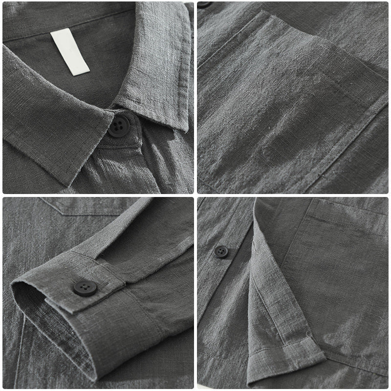 Men's everyday style button-up shacket, a relaxed fit casual jacket for comfortable layering.