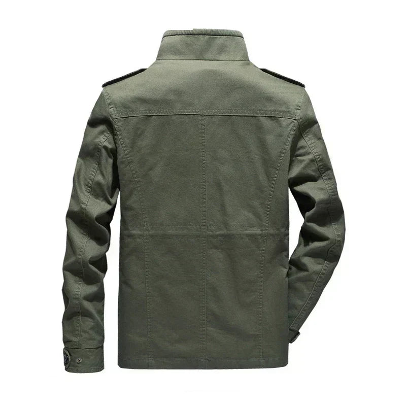 Men's versatile cargo jacket, 'Olivier', for stylish autumn & spring wear. Durable utility outerwear with pockets.