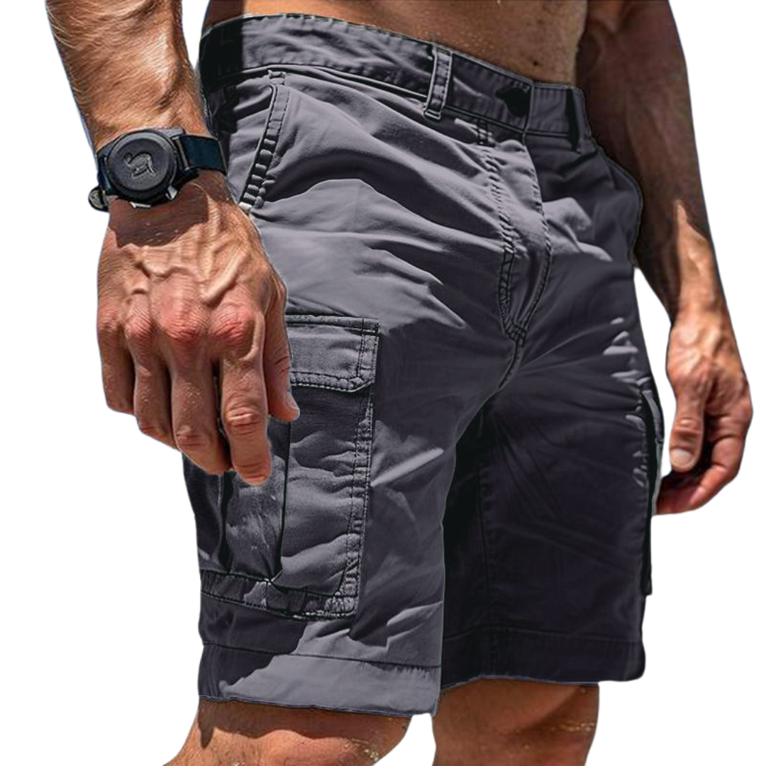 Men's versatile cargo shorts with multiple pockets, durable fabric, ideal for summer casual wear & outdoor activities.