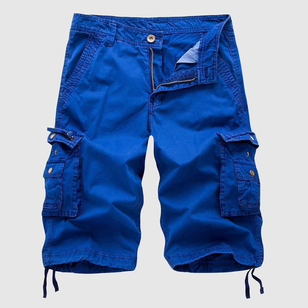 Stylish men's cargo shorts, multi-pocket, adjustable hem, ideal for casual fashion & everyday comfort.