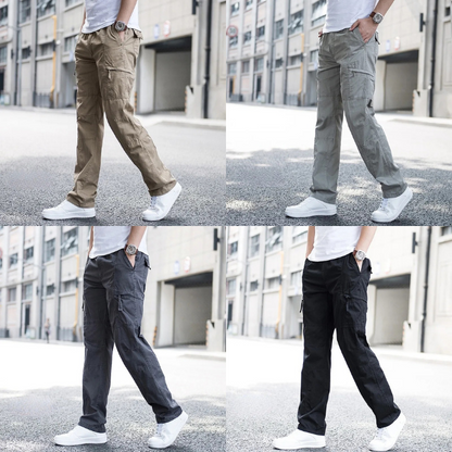 Practical style of men's comfort cargo pants, featuring a relaxed fit & multi-pockets for everyday utility and fashion.
