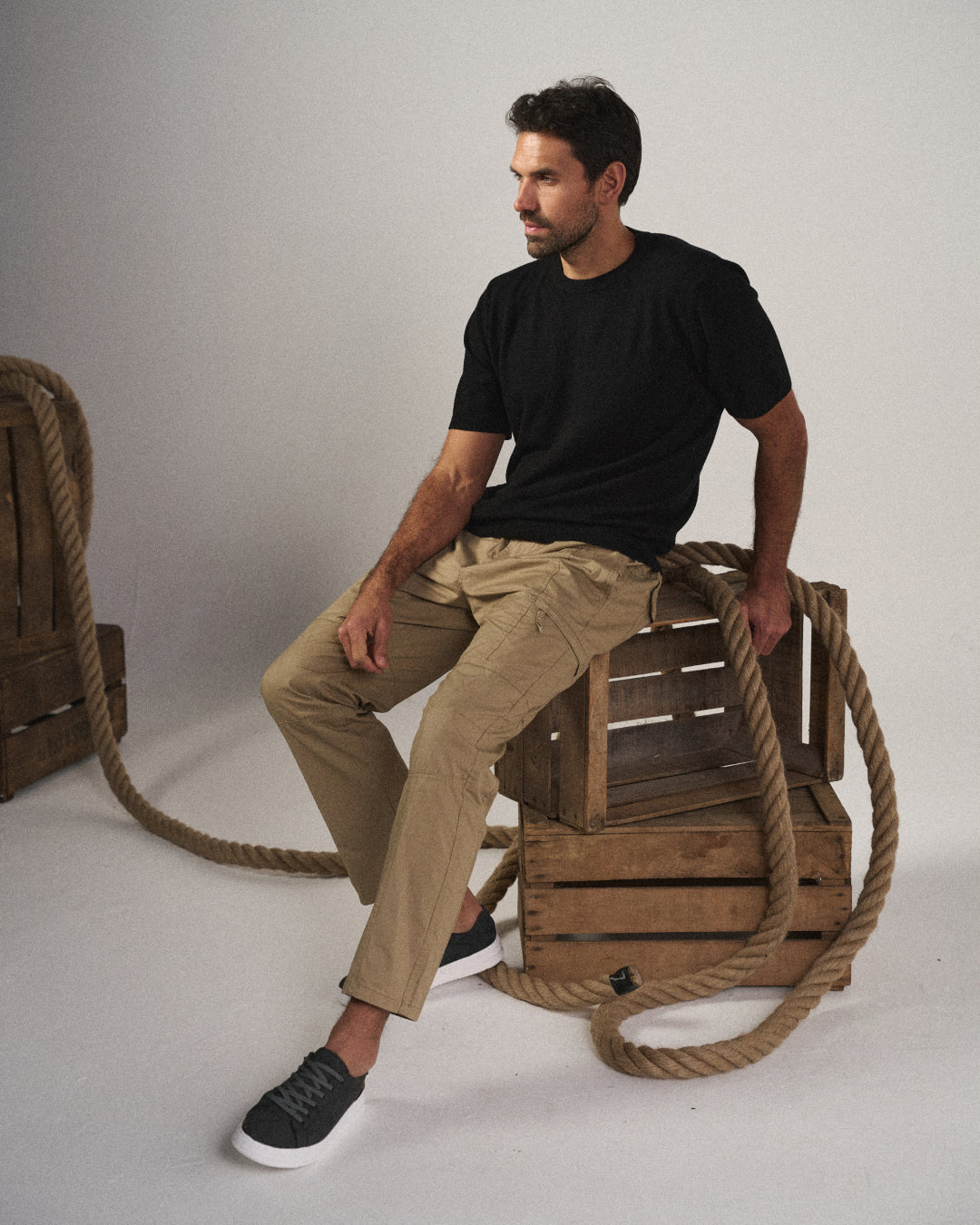 Durable, comfortable fabric of men's flexible cargo pants. Perfect for everyday wear & practical casual style.