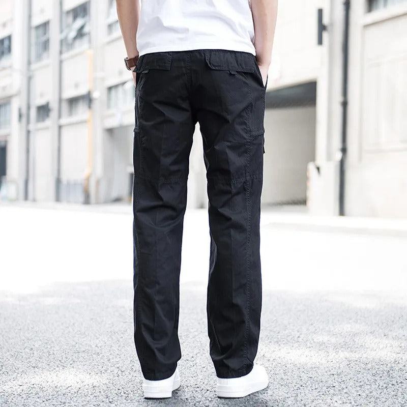 Men's relaxed fit cargo pants, designed for maximum comfort and everyday utility with practical multi-pockets.
