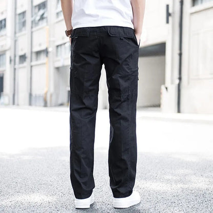 Men's relaxed fit cargo pants, designed for maximum comfort and everyday utility with practical multi-pockets.
