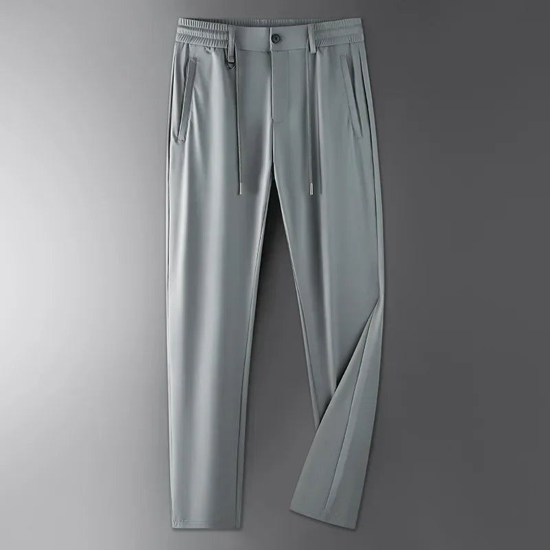 Men's Versatile Comfort Trousers, perfect for everyday style & travel. Easy-care modern fit pants with drawstring waist.
