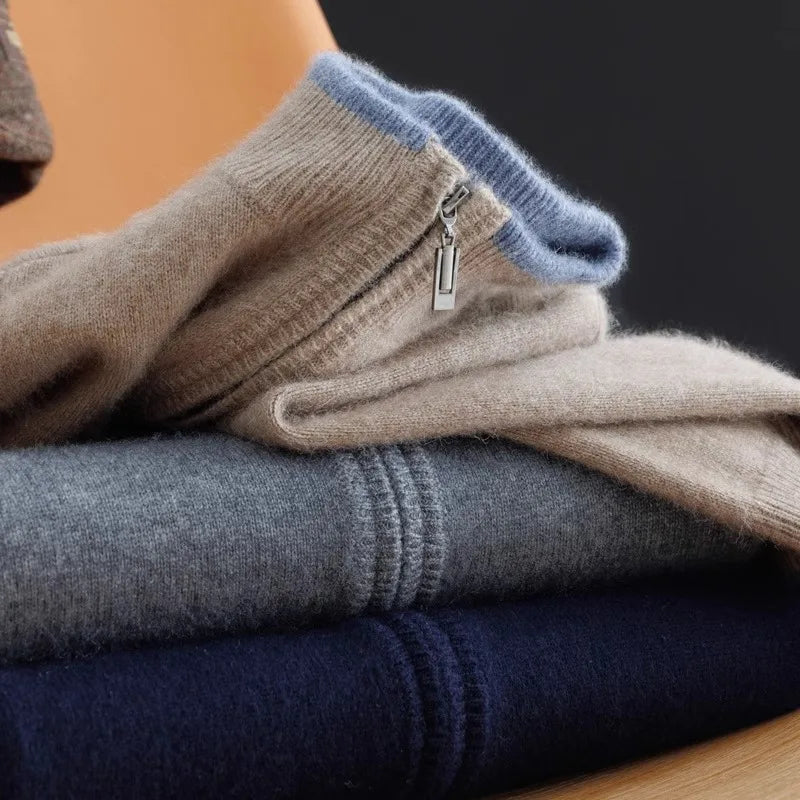 Classic men's full-zip cardigan jacket. An essential for smart casual, casual, and everyday fall fashion.