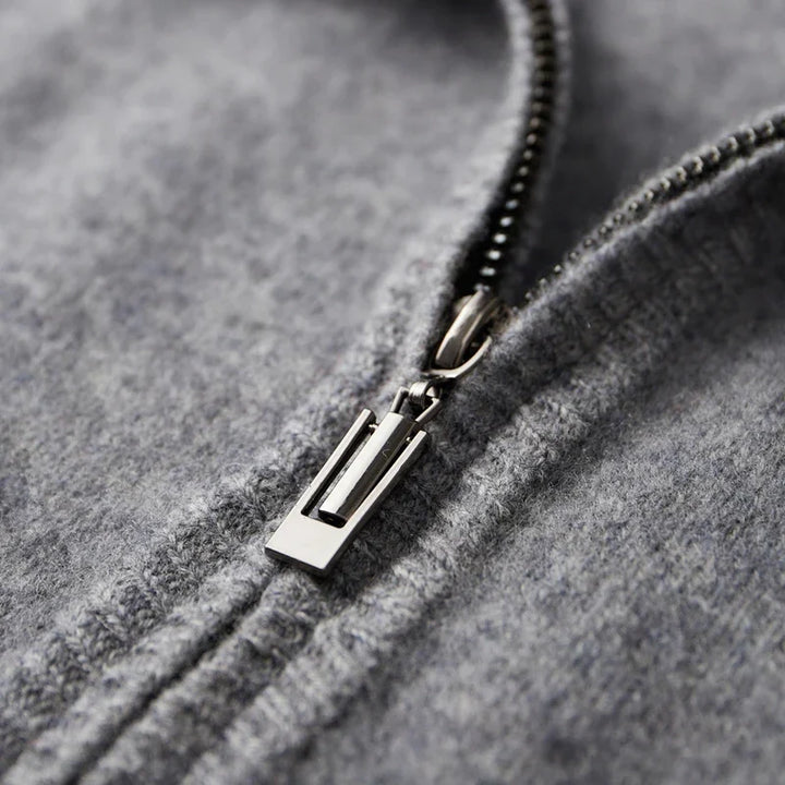 Quality knit men's full-zip cardigan jacket, durable for everyday fall & winter outerwear and layering.