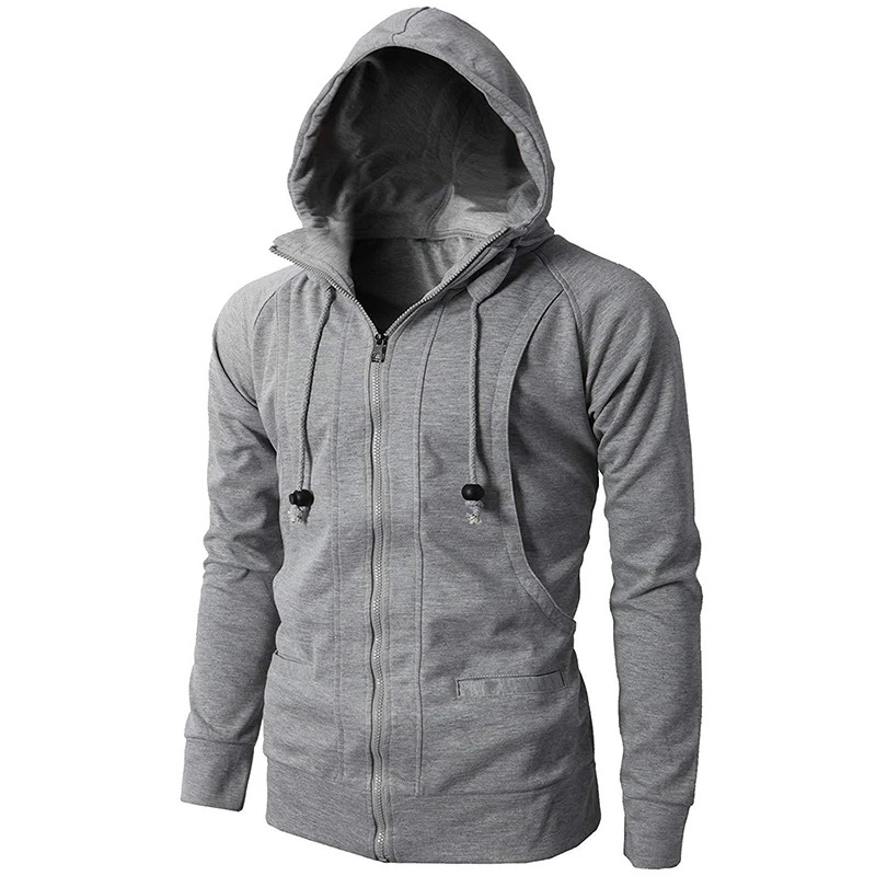 Men's versatile full-zip hoodie in soft fabric, perfect for everyday casual wear, layering, or active comfort.