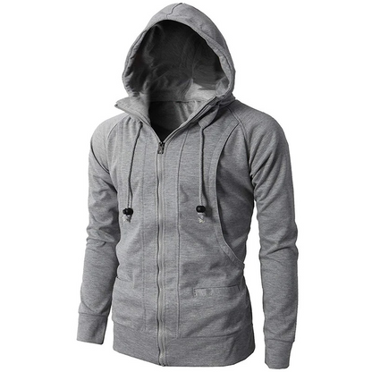 Men's versatile full-zip hoodie in soft fabric, perfect for everyday casual wear, layering, or active comfort.