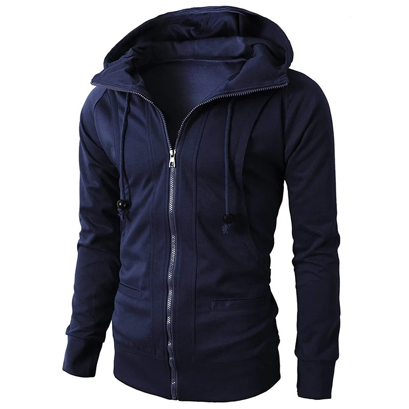 Everyday men's full-zip hoodie for ultimate comfort & versatility. Features soft fabric & drawstring for active wear.