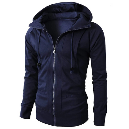 Everyday men's full-zip hoodie for ultimate comfort & versatility. Features soft fabric & drawstring for active wear.