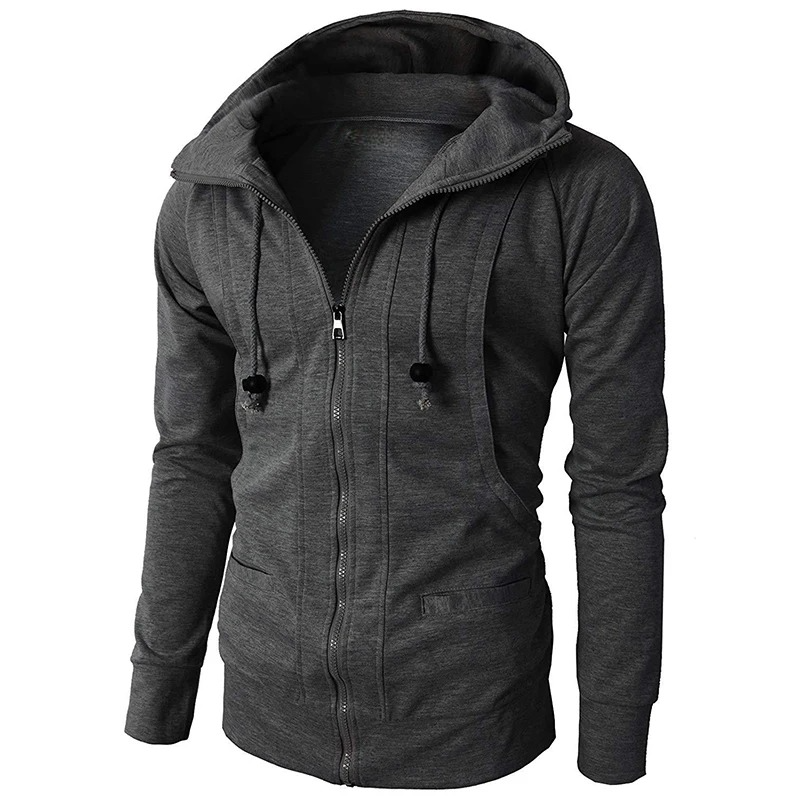 Stylish men's full-zip hoodie, a versatile outerwear piece for everyday comfort, casual layering, and active lifestyles.