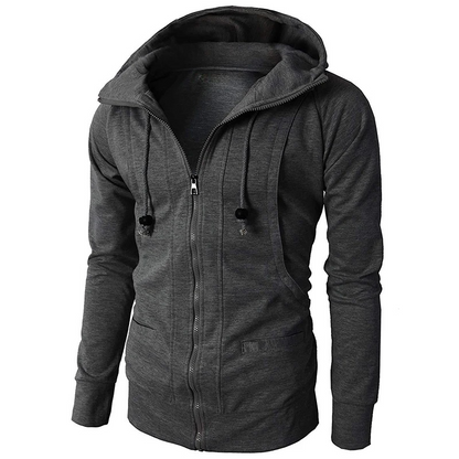 Stylish men's full-zip hoodie, a versatile outerwear piece for everyday comfort, casual layering, and active lifestyles.