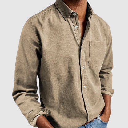 Comfortable men's classic style button-down shirt, long sleeve, perfect wardrobe essential for daily wear.
