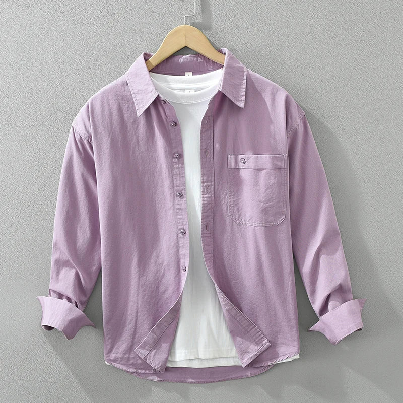 Relaxed fit men's long-sleeve shirt, a classic button-down for versatile casual wear.